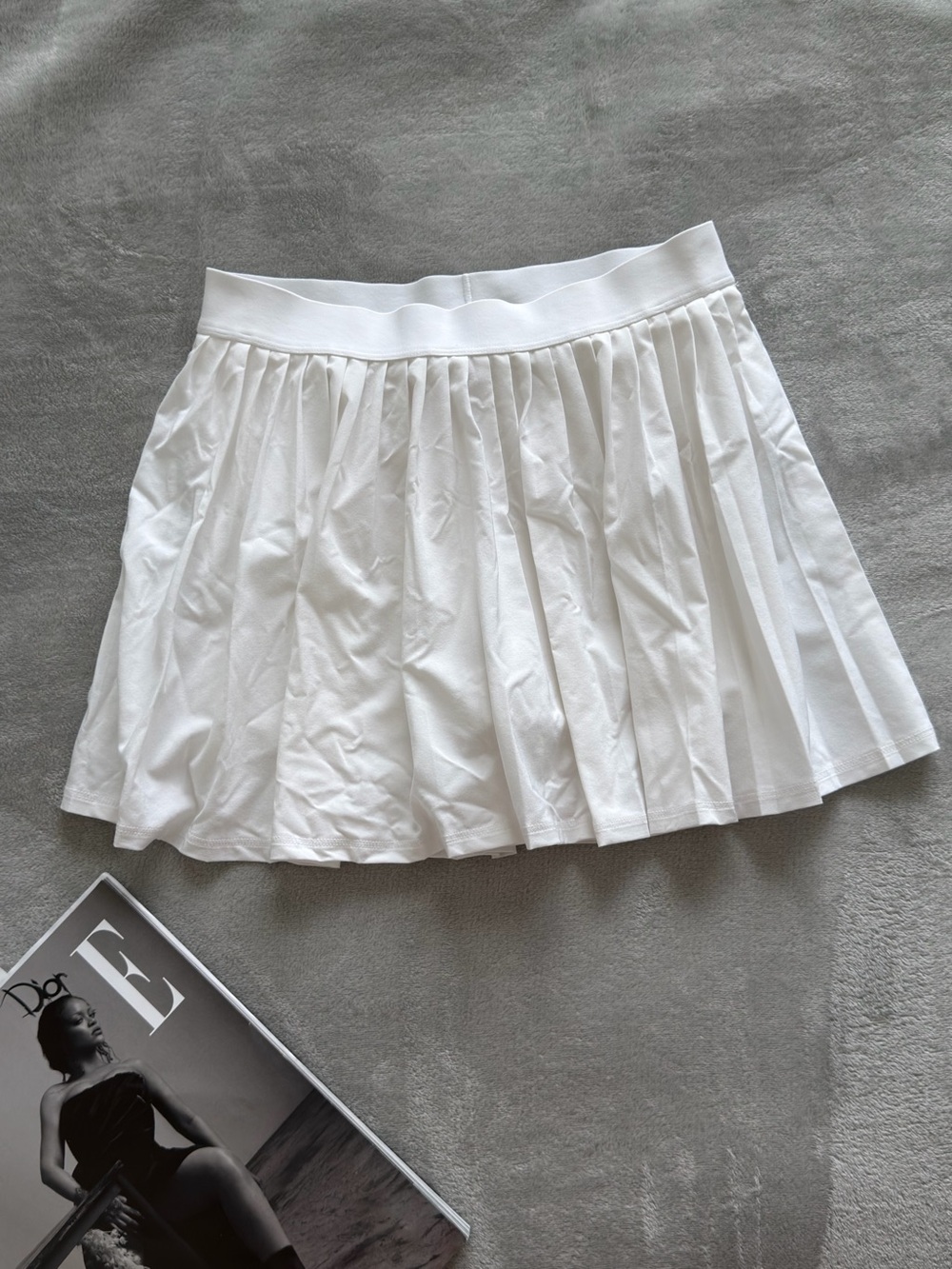 Athleta White Pleated Skater Skirt